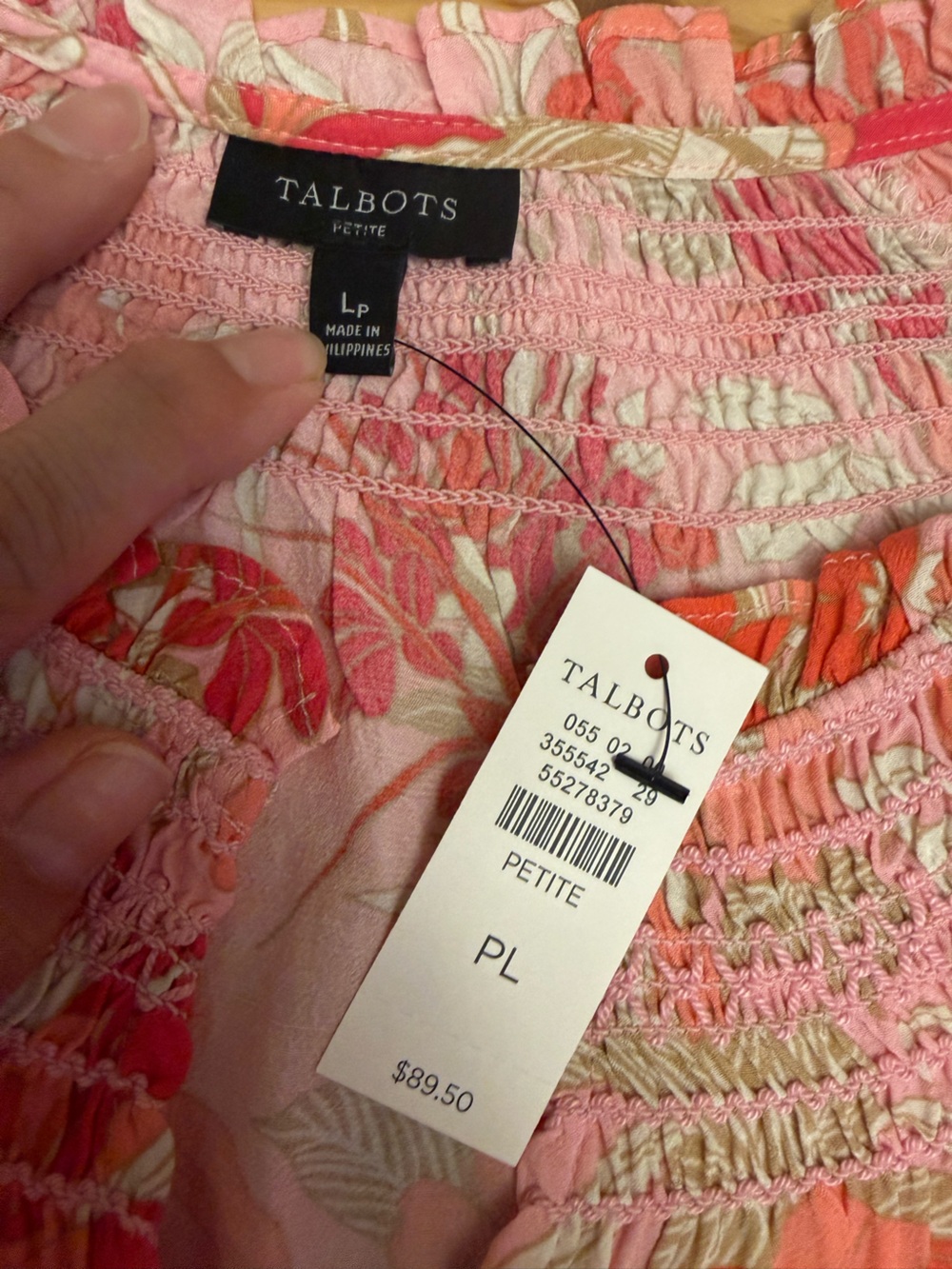 NWT Talbots floral lightweight blouse Large Petite - Picture 2 of 4